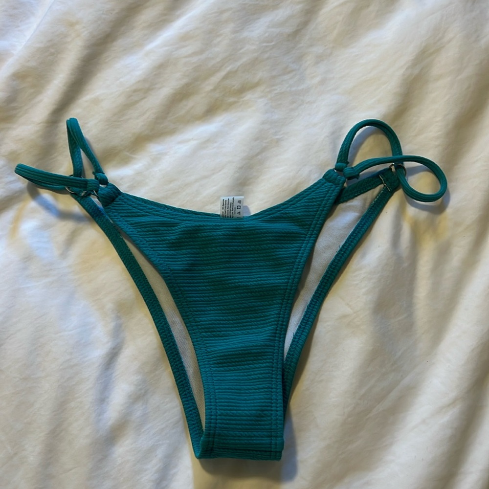 Green high rise cheeky bikini bottom Small